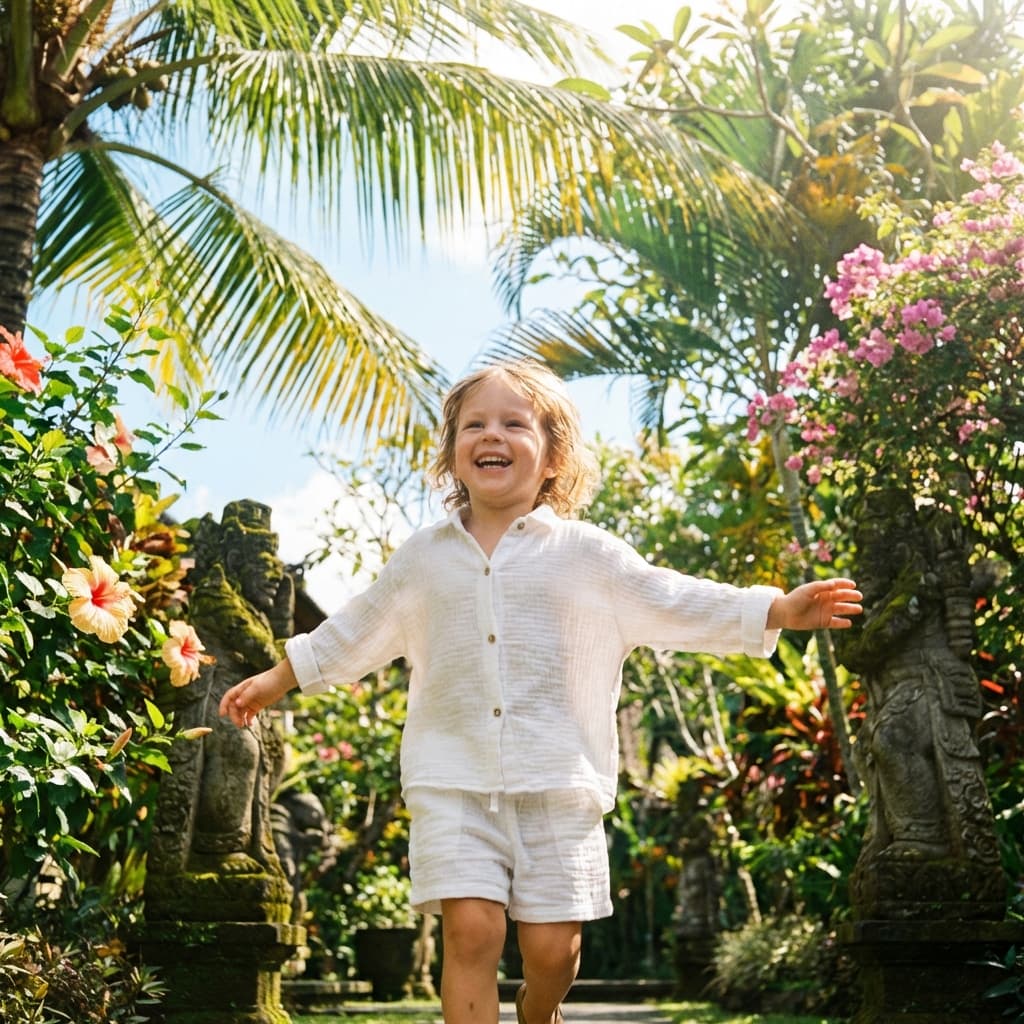 Happy children playing comfortably in high-quality breathable clothing